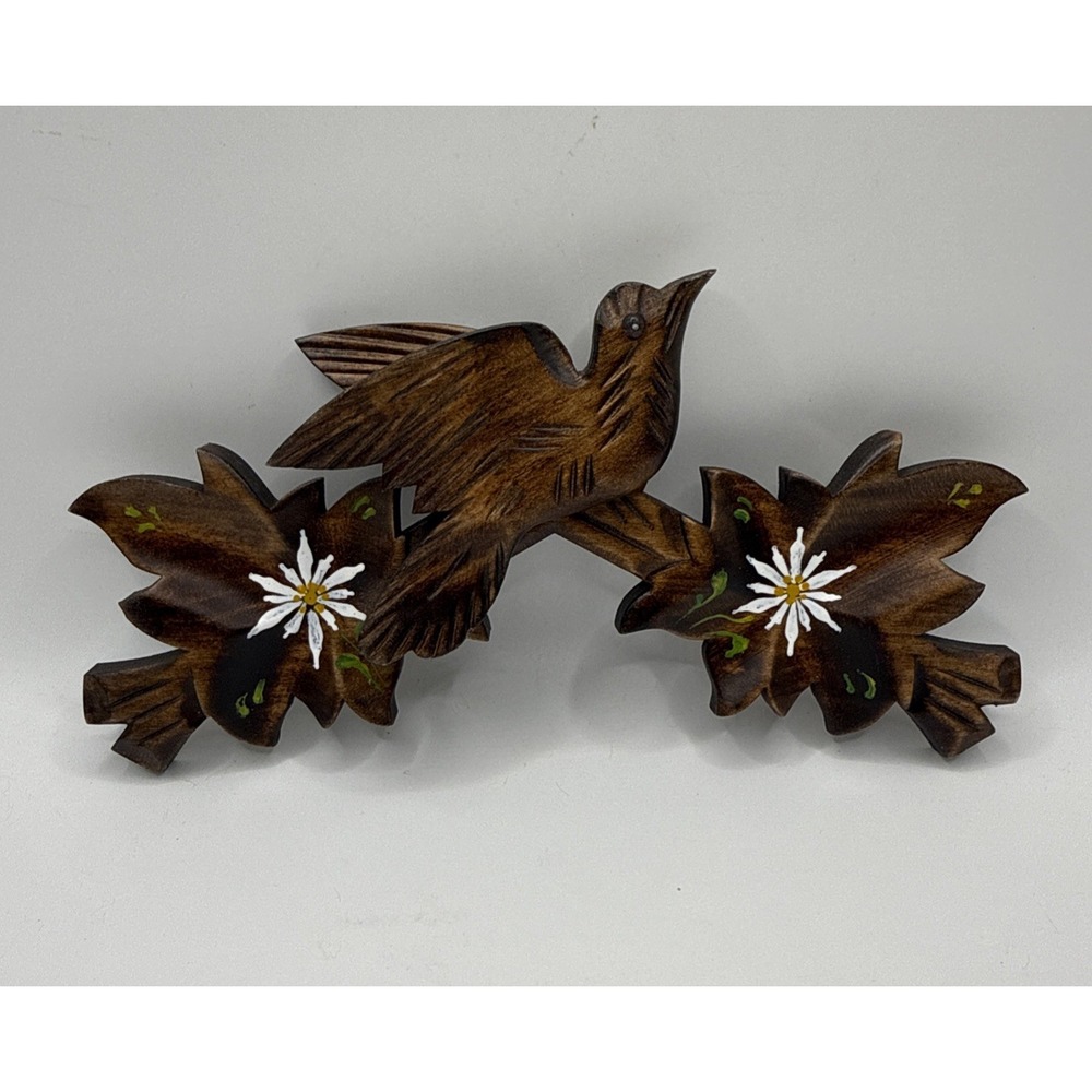 Vintage Black Forest Cuckoo Clock  Front Trim Topper Crown Crest Hand Painted